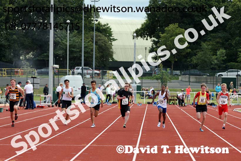 Boys under-15s 100 metres, Northern Under-13s, U-15s and 17s Championships. Photo: David T. Hewitson/Sports for All Pics